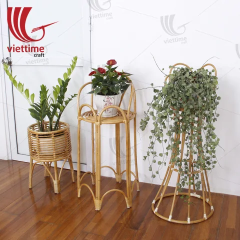 Collection Of Rattan Plant Stand