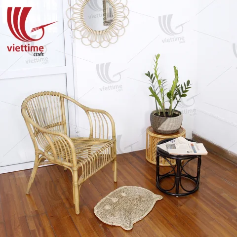 Rattan Armchair & Side Table Set