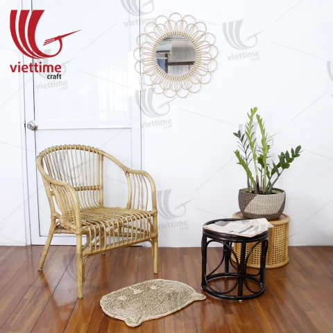 Rattan Armchair & Side Table Set