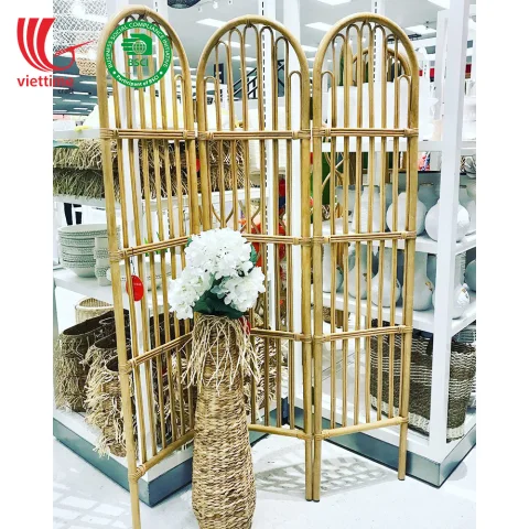 Rattan Folding Screen Room Divider