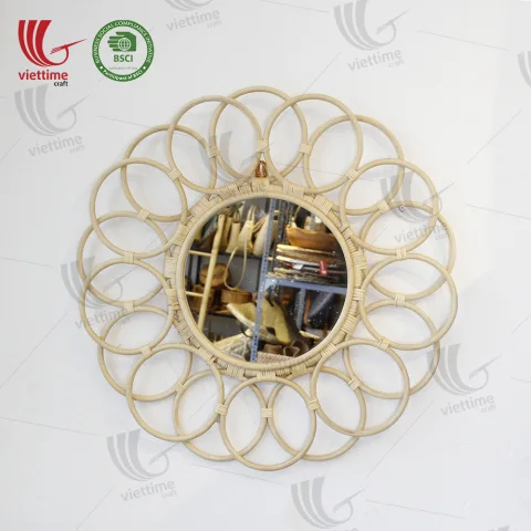 Rattan Export Vietnamese Rattan Mirror Decor Wall Wholesale - REX-GMVTC68322