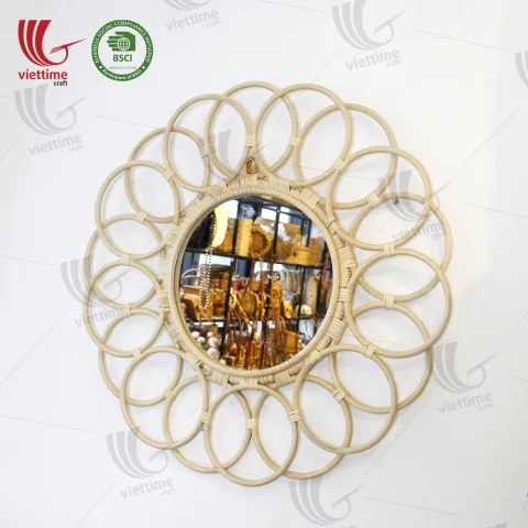 Vietnamese Rattan Mirror Decor Wall Wholesale