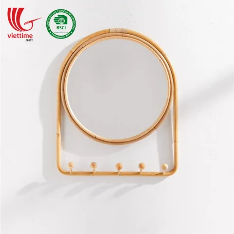 Rattan Mirror With 4 Hooks Wholesale