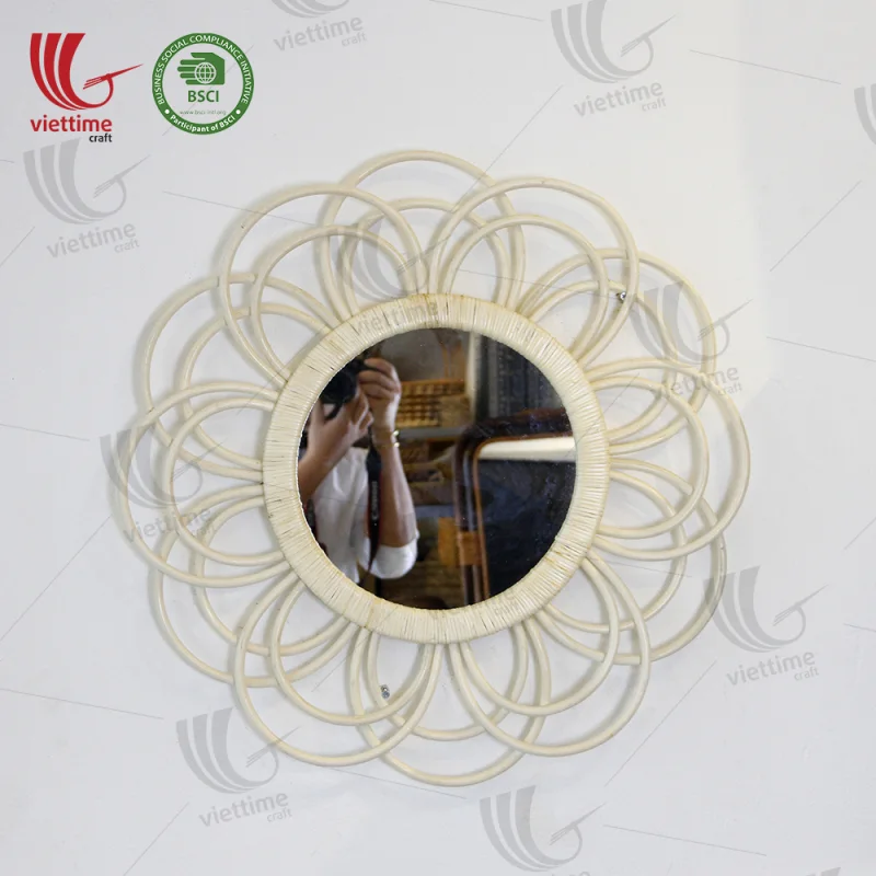 Flower Rattan Mirror Decor Wall Wholesale