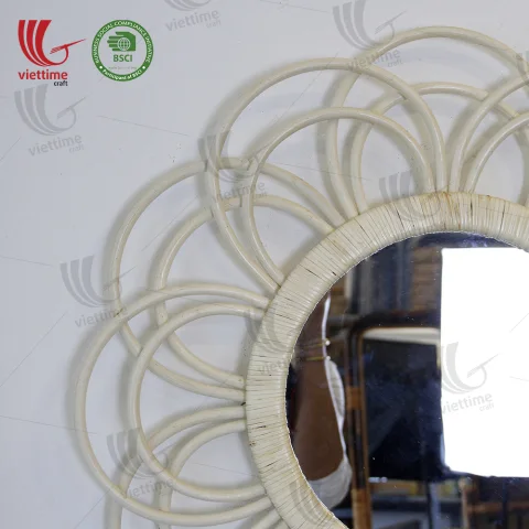 Flower Rattan Mirror Decor Wall Wholesale