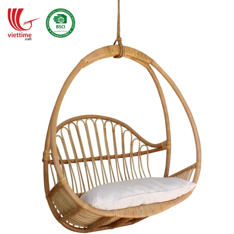 Egg Shaped Natural Rattan Hanging Chair