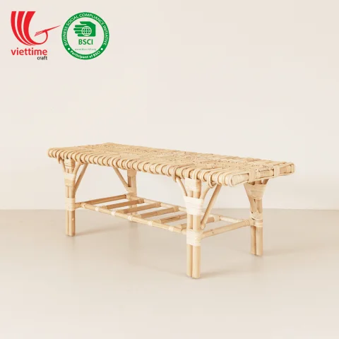 Classic Styled Rattan Bench Chair