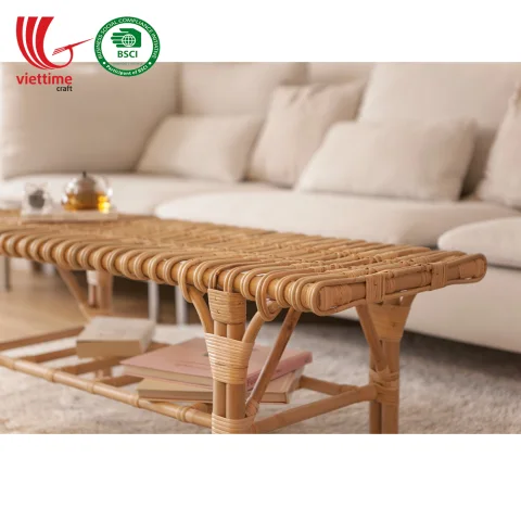 Classic Styled Rattan Bench Chair