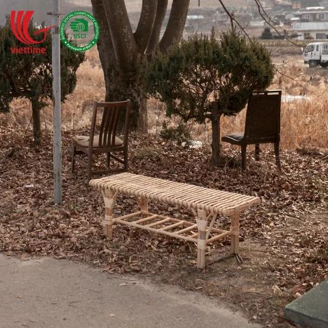 Classic Styled Rattan Bench Chair