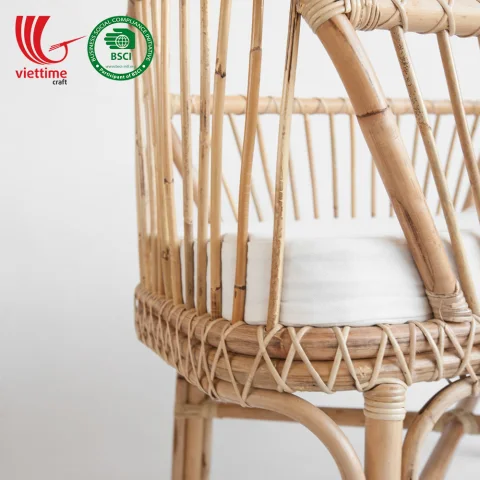 Baby Children Rattan Crib In Natural
