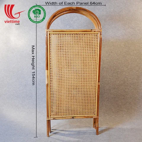 Rattan Folding Screen Room Divider