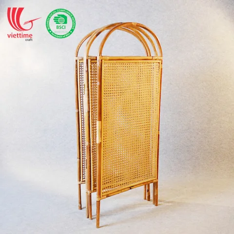 Rattan Folding Screen Room Divider