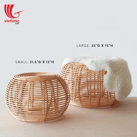 Natural Round Rattan Table 2 Sizes