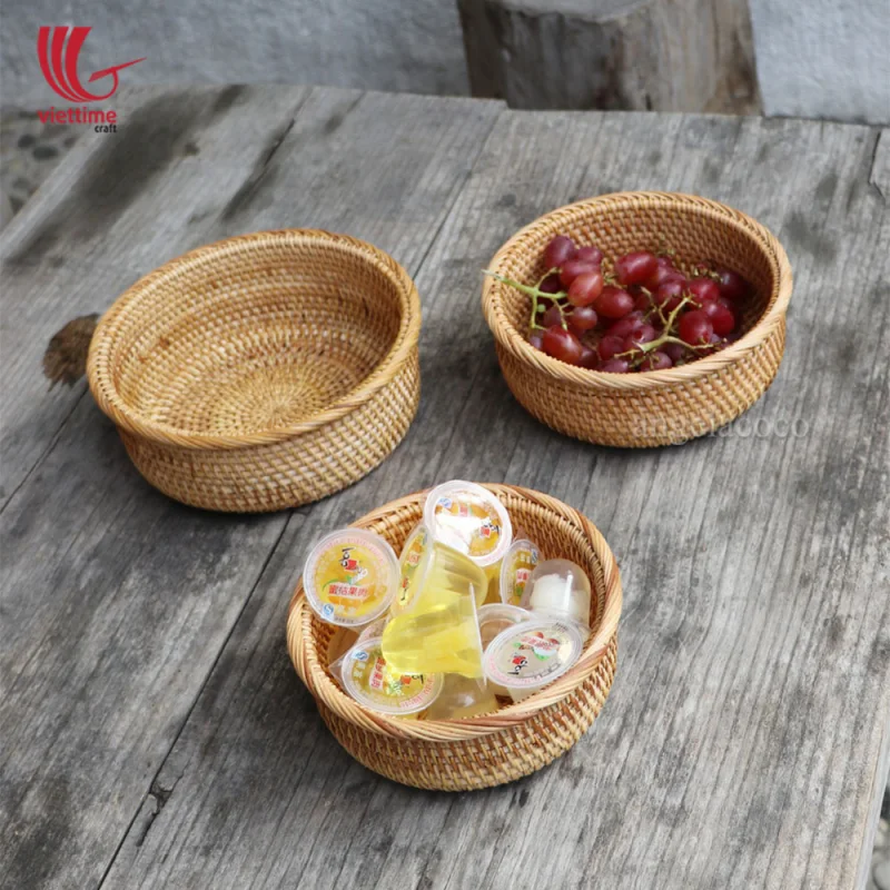 Big Rattan Bowl Set Of 3 For Fruit