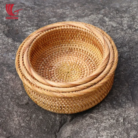Big Rattan Bowl Set Of 3 For Fruit