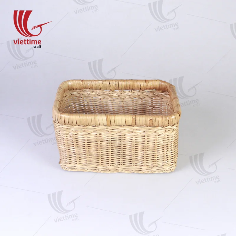 Small Honey Rattan Deep Wicker Basket