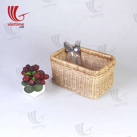 Small Honey Rattan Deep Wicker Basket