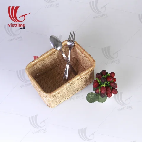 Small Honey Rattan Deep Wicker Basket