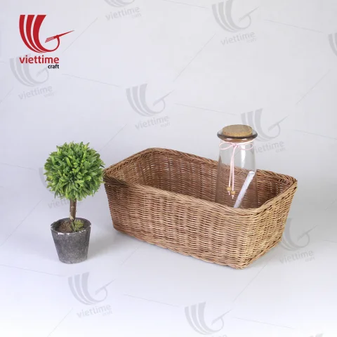 Small Honey Rattan Deep Wicker Basket