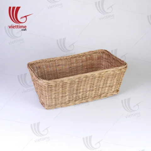 Small Honey Rattan Deep Wicker Basket