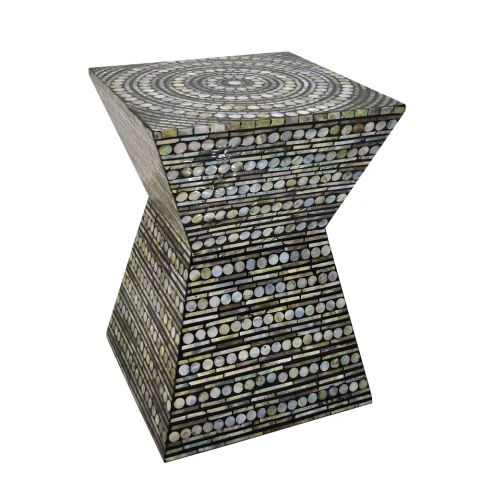Rattan Export Mother Of Pearl Inlaid Side Table - REX-KT0004