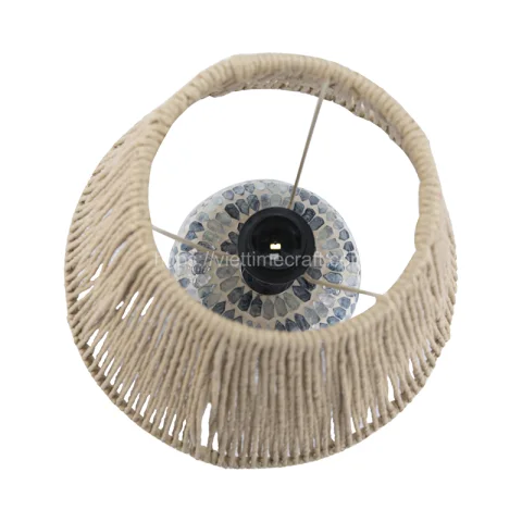 Basic Mother Of Pearl Table Lamp Mix Straw Material