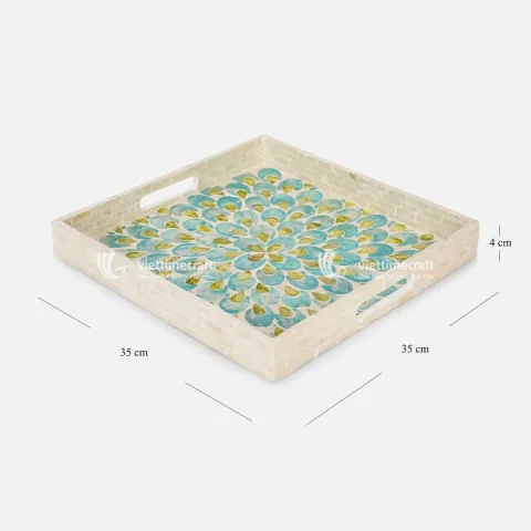 Mother of Pearl Mosaic Tray – Inlaid Decorative Tray