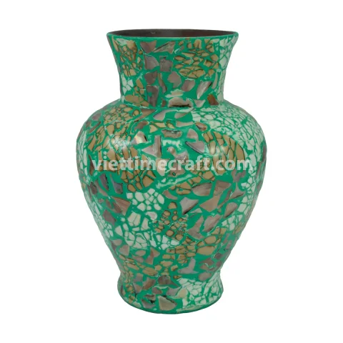 Handmade Egg Shell & Mother of Pearl Mosaic Vase Set – Decorative Lacquer Vases