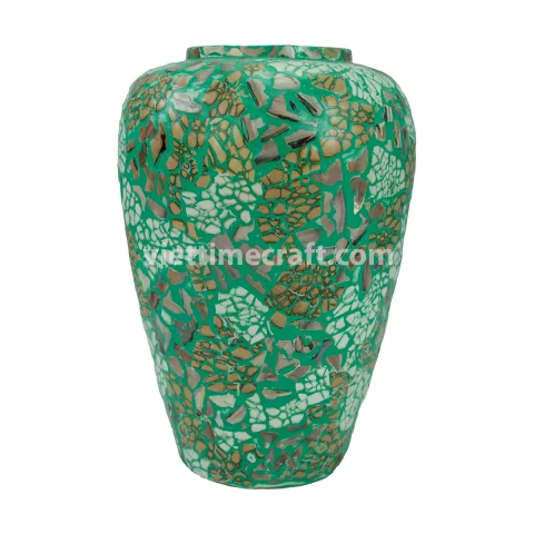 Handmade Egg Shell & Mother of Pearl Mosaic Vase Set – Decorative Lacquer Vases