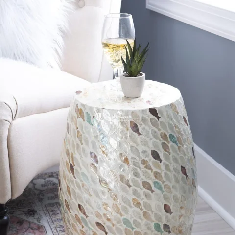 Mother of Pearl Shell Handmade Side and End Or Accent Table – KT0064