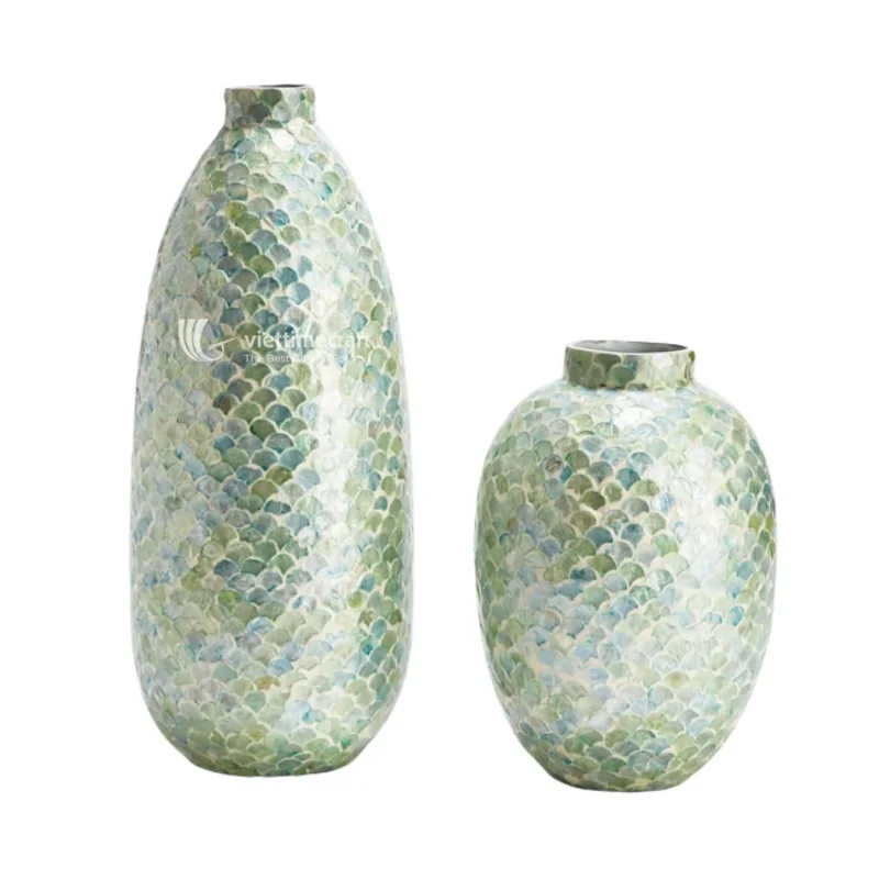 Elegant Handcrafted Blue Mosaic Vase Vietnam Wholesale