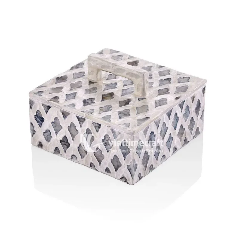 Luxury Handcrafted Mother of Pearl Mosaic Inlaid Box