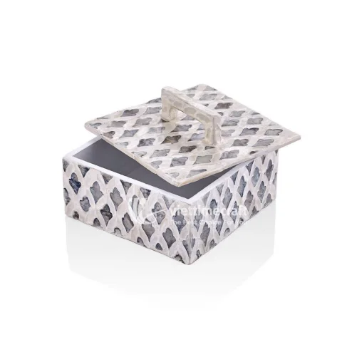 Luxury Handcrafted Mother of Pearl Mosaic Inlaid Box
