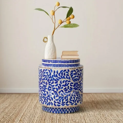 Premium Mother of Pearl Mosaic Side Table | Luxury Home Decor