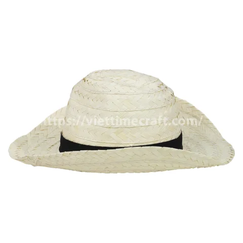 Palm Leaf Beach Hat with Black Band – Eco-Friendly Summer Hat