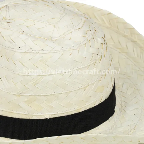 Palm Leaf Beach Hat with Black Band – Eco-Friendly Summer Hat