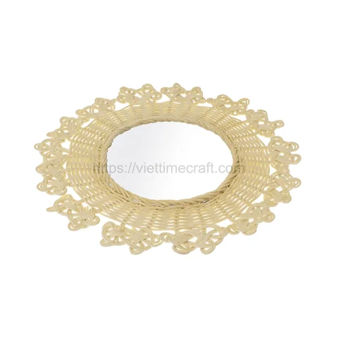 Handwoven Rattan Mirror – M00017