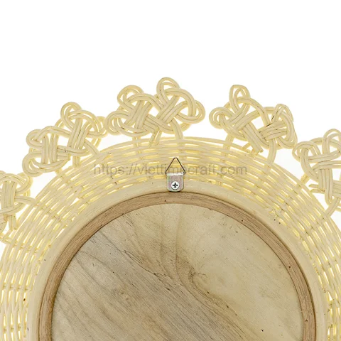 Handwoven Rattan Mirror – M00017