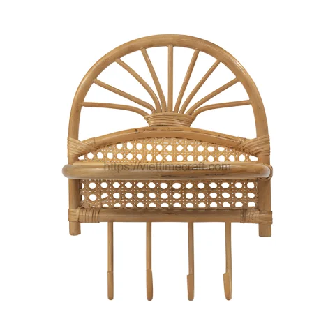 Rattan Coat Wall Hanger Rack With Shelf – M00018