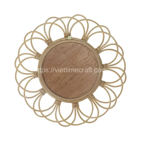 Flower Rattan Mirror Decor
