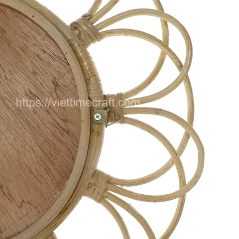 Flower Rattan Mirror Decor