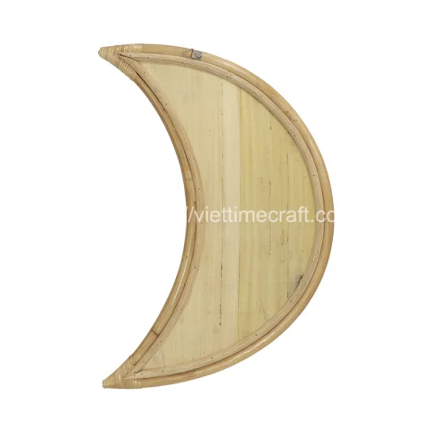 Half Moon Rattan Mirror Decor