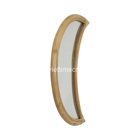 Half Moon Rattan Mirror Decor