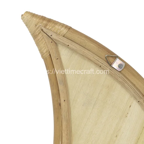 Half Moon Rattan Mirror Decor