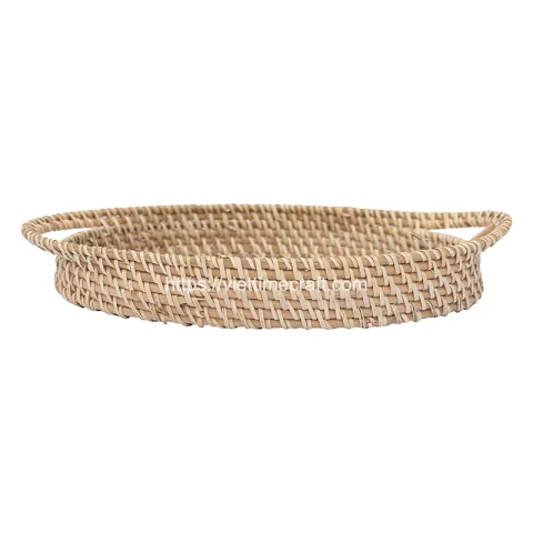 Mother Of Pearl Rattan Tray