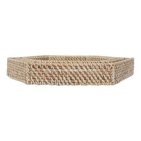 Mother Of Pearl Rattan Tray