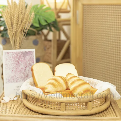 Round Rattan Serving Tray Wholesale – M0006