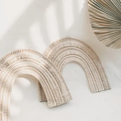Rattan Rainbow Wall Decor