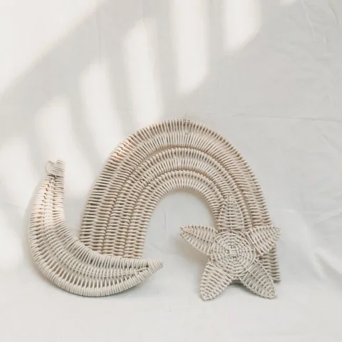Rattan Rainbow Wall Decor