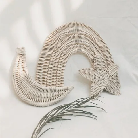 Rattan Rainbow Wall Decor